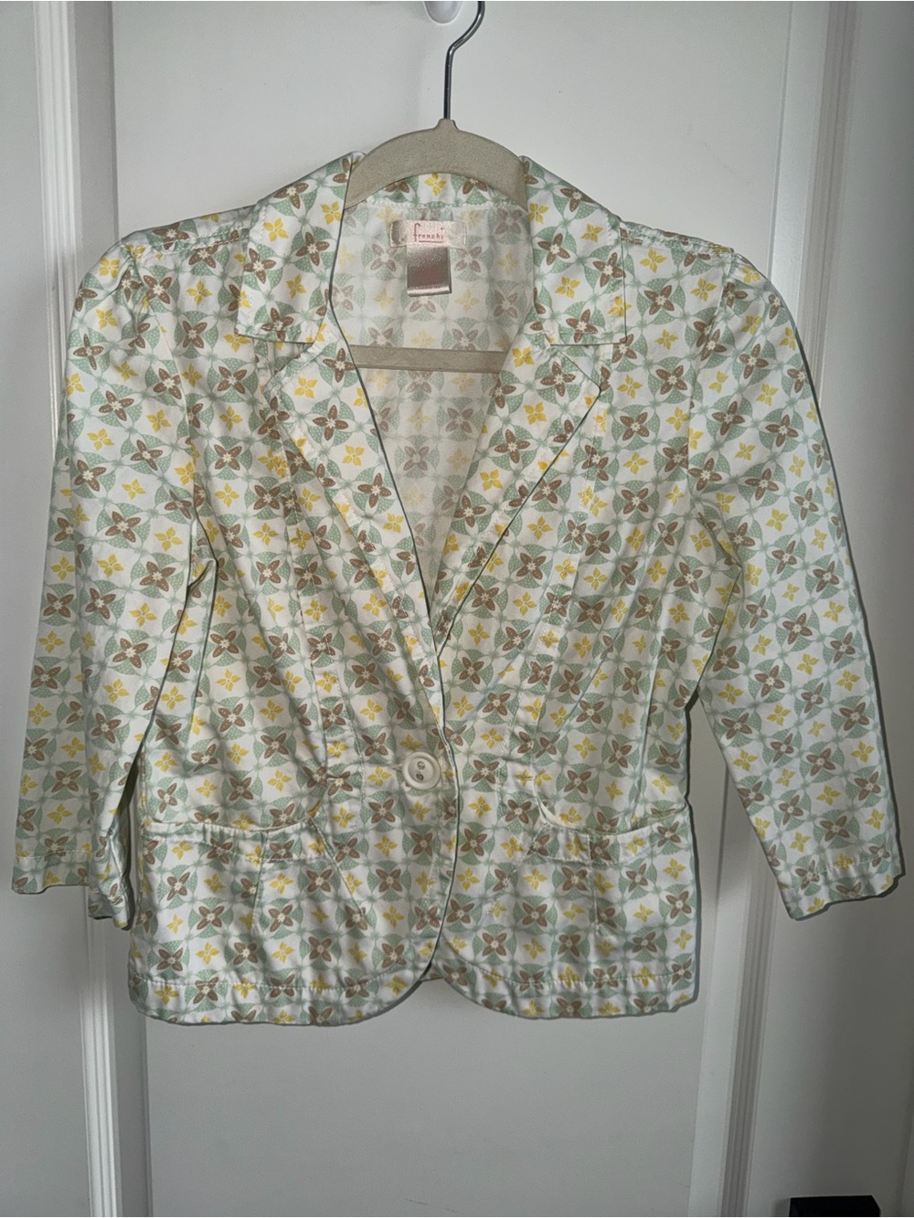 Frenchi Women’s Medium Floral Blazer Jacket 3/4 Sleeve Cottagecore Y2K